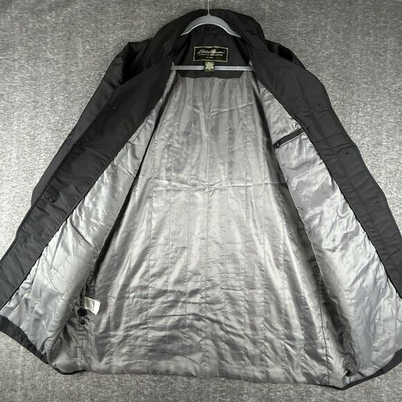 Eddie Bauer Trench Coat Men’s XL Black Lightweight Water Repellent Packable - Picture 2 of 9